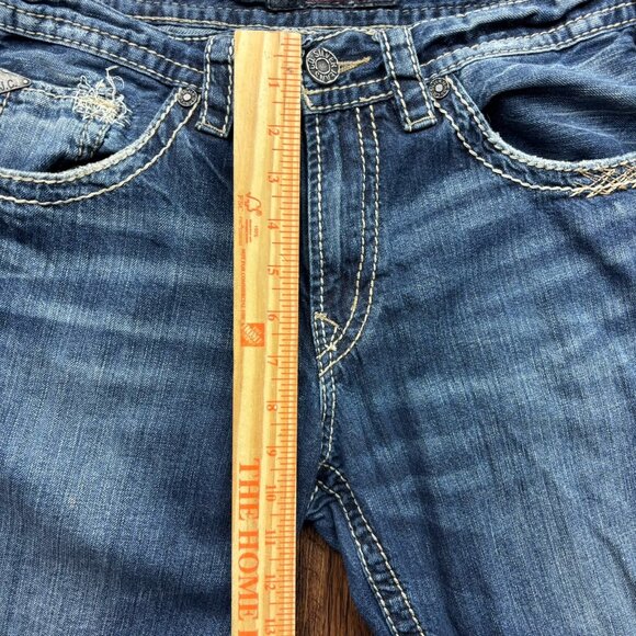 Silver Gordie Straight Leg Jeans Medium Wash Distressed Men’s Size 32 X 30 - Picture 9 of 12